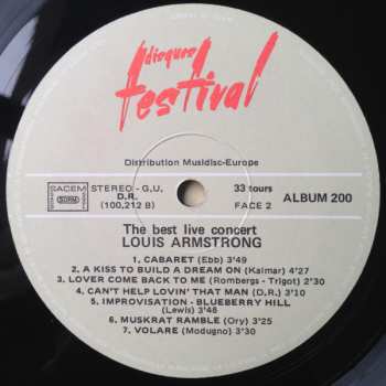2LP Louis Armstrong: The Best Live Concert
