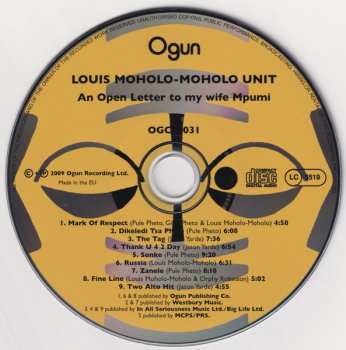 CD Louis Moholo-Moholo Unit: An Open Letter To My Wife Mpumi