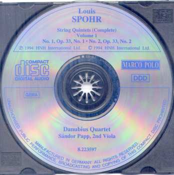 CD Louis Spohr: String Quintets (Complete) Volume 1