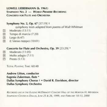 CD Eugenia Zukerman: Symphony No. 2, Op. 67 / Concerto For Flute & Orchestra