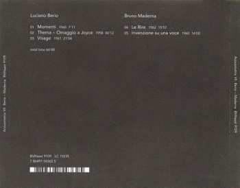 CD Luciano Berio: Momenti / Thema - Omaggio A Joyce / Visage / Le Rire / Invenzione Su Una Voce