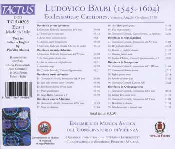 CD Ludovico Balbi: Ecclesiasticae Cantiones