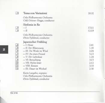 CD Oslo Filharmoniske Orkester: Tema Con Variazioni • Sinfonia In Re • Japanischer Frühling