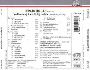 CD Ludwig Thuille: Urschlamm-Idyll Und Heiligenschein - Auserlesene Gesänge