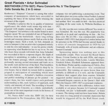 CD Ludwig van Beethoven: Piano Concerto No. 5; Cello Sonata No. 2