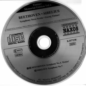 CD Ludwig van Beethoven: Beethoven Symphony No. 3 'Eroica' / Sibelius Symphony No. 7