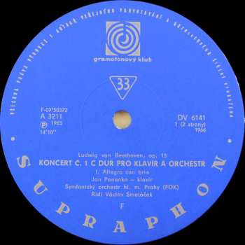 LP Ludwig van Beethoven: Koncert Č. 1 C Dur Pro Klavír A Orchestr, Op. 15
