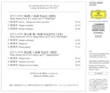 CD Ludwig van Beethoven: Piano Sonatas No.8 "Pathetique" / No.14 "Moonlight" / No.23 "Appassionata" 