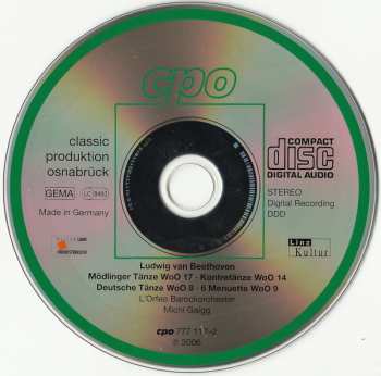 CD Ludwig van Beethoven: Mödlinger Tänze: Kontretänze • Deutsche Tänze • Menuette
