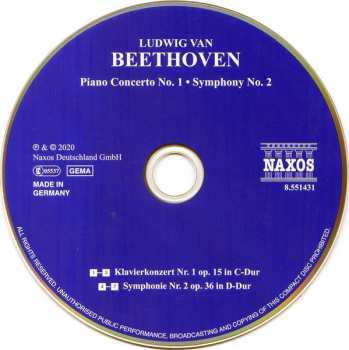 CD Ludwig van Beethoven: Piano Concerto No. 1 • Symphony No. 2