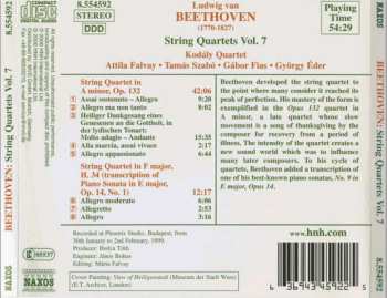 CD Ludwig van Beethoven: String Quartets Vol. 7 - Quartet In A Minor, Op. 132 - Quartet In F Major, H. 34