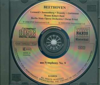CD Ludwig van Beethoven: Symphony No. 9 "Choral" (Historical Recording 1929)