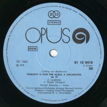 LP Ludwig van Beethoven: Violinkonzert D-dur, Op. 61