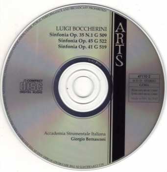 CD Luigi Boccherini: Sinfonie Op.35 N.1 G509, Op.41, N.3 G519, Op.45, G522 - Vol.3