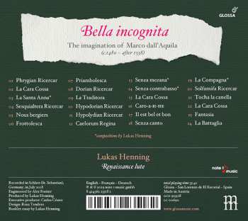 CD Lukas Henning: Bella Incognita (The Imagination Of Marco Dall'Aquila)