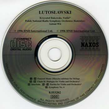 CD Antoni Wit: Symphony No. 4 / Partita For Violin And Orchestra / Chain II • Funeral Music • Interlude