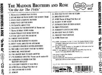 CD Maddox Brothers and Rose: On The Air: The 1940s 