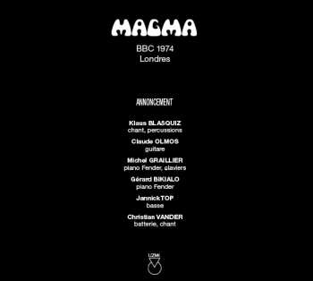 CD Magma: BBC 1974 Londres DIGI | DIGI
