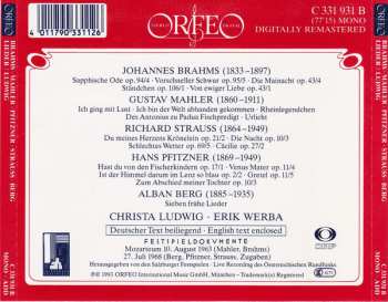 CD Johannes Brahms: Ausgewählte Lieder (Live Recording 1963/1968)