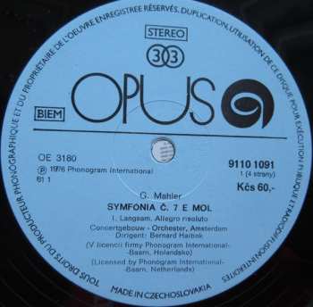 2LP/Box Set Gustav Mahler: Symphony No. 7