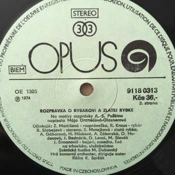 LP Mája Granecová-Glasnerová: Rozprávka o Rybárovi A Zlatej Rybke