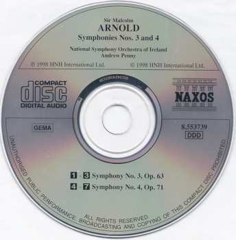 CD Malcolm Arnold: Symphonies Nos. 3 And 4