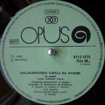 LP Malokarpatská Kapela: Malokarpatská Kapela Na Svadbe