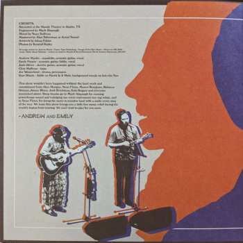 2LP Mandolin Orange: Austin City Limits Live At The Moody Theater January 23, 2020 CLR | LTD