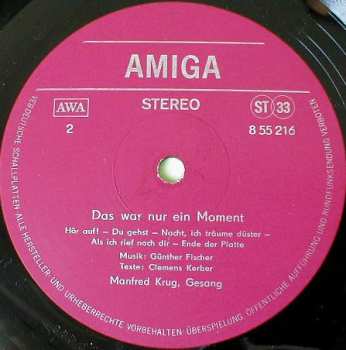 LP Manfred Krug: Das War Nur Ein Moment (No. 1)