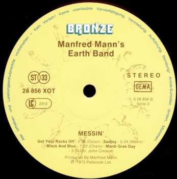 LP Manfred Mann's Earth Band: Messin'