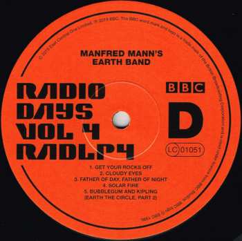 3LP Manfred Mann's Earth Band: Radio Days Vol 4 - Live At The BBC 70-73