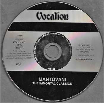 2CD Mantovani And His Orchestra: Mantovani Plays The Immortal Classics / An Album Of Favourite Melodies From The Operas
