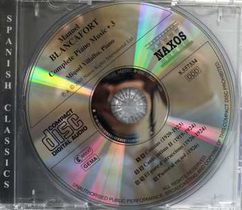 CD Manuel Blancafort: Piano Music (Camins / Cants Íntims II / El Parc D'atraccions / Pastoral En Sol)