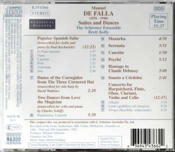 CD Manuel de Falla: Popular Spanish Suite /Three Pieces Piano / Psyché / Concerto For Harpsichord