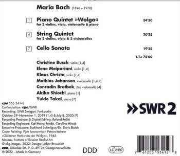 CD Maria Bach: Piano Quintet "Wolga"; String Quintet, Cello Sonata