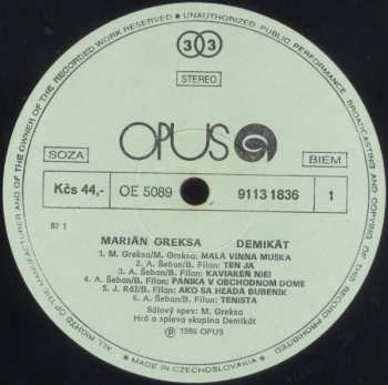 LP Marián Greksa: Marián Greksa Demikát