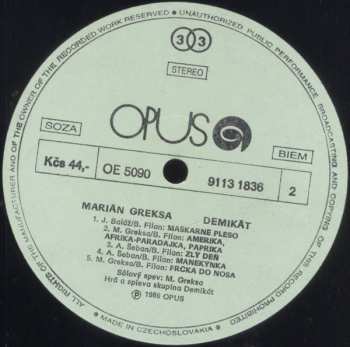 LP Marián Greksa: Marián Greksa Demikát