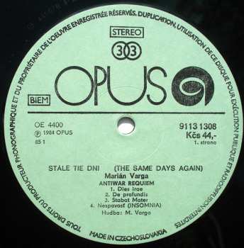 LP Marián Varga: Stále Tie Dni • The Same Days Again