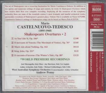 CD Mario Castelnuovo Tedesco: Shakespeare Overtures • 2