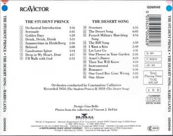 CD Mario Lanza: The Student Prince & The Desert Song