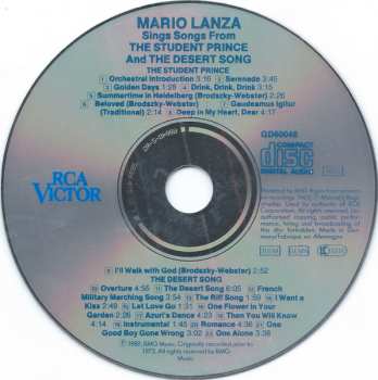 CD Mario Lanza: The Student Prince & The Desert Song