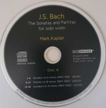 2CD Johann Sebastian Bach: The Sonatas And Partitas For Violin Solo