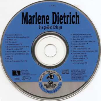 CD Marlene Dietrich: Die Großen Erfolge