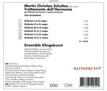 CD Ensemble Klingekunst: Trattamento Dell'Harmonia Per Sinfonie Da Camera A Quattro Istromenti - 6 Sinfonias