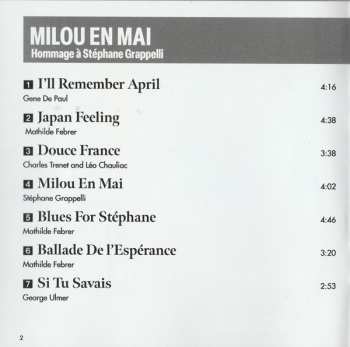 CD Mathilde Febrer: Milou En Mai (Hommage À Stéphane Grappelli)