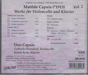 CD Matilde Capuis: Werke Für Violoncello Und Klavier Vol. 2
