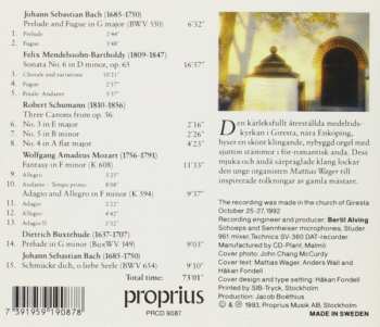 CD Mattias Wager: Giresta - The New, Old-type Organ Played By Mattias Wager