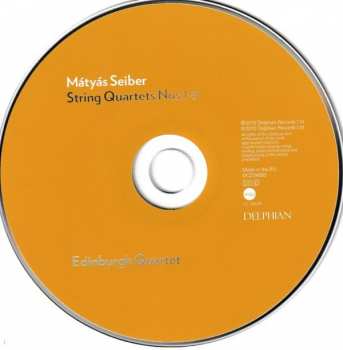 CD Mátyás Seiber: String Quartets Nos 1-3