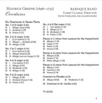 CD Baroque Band: Maurice Greene - Overtures