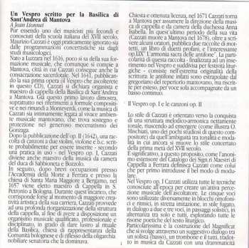 CD Maurizio Cazzati: Vespro Di Sant'Andrea (Un Solenne Vespro Mantovano Del 1641 Alla Corte Dei Gonzaga)